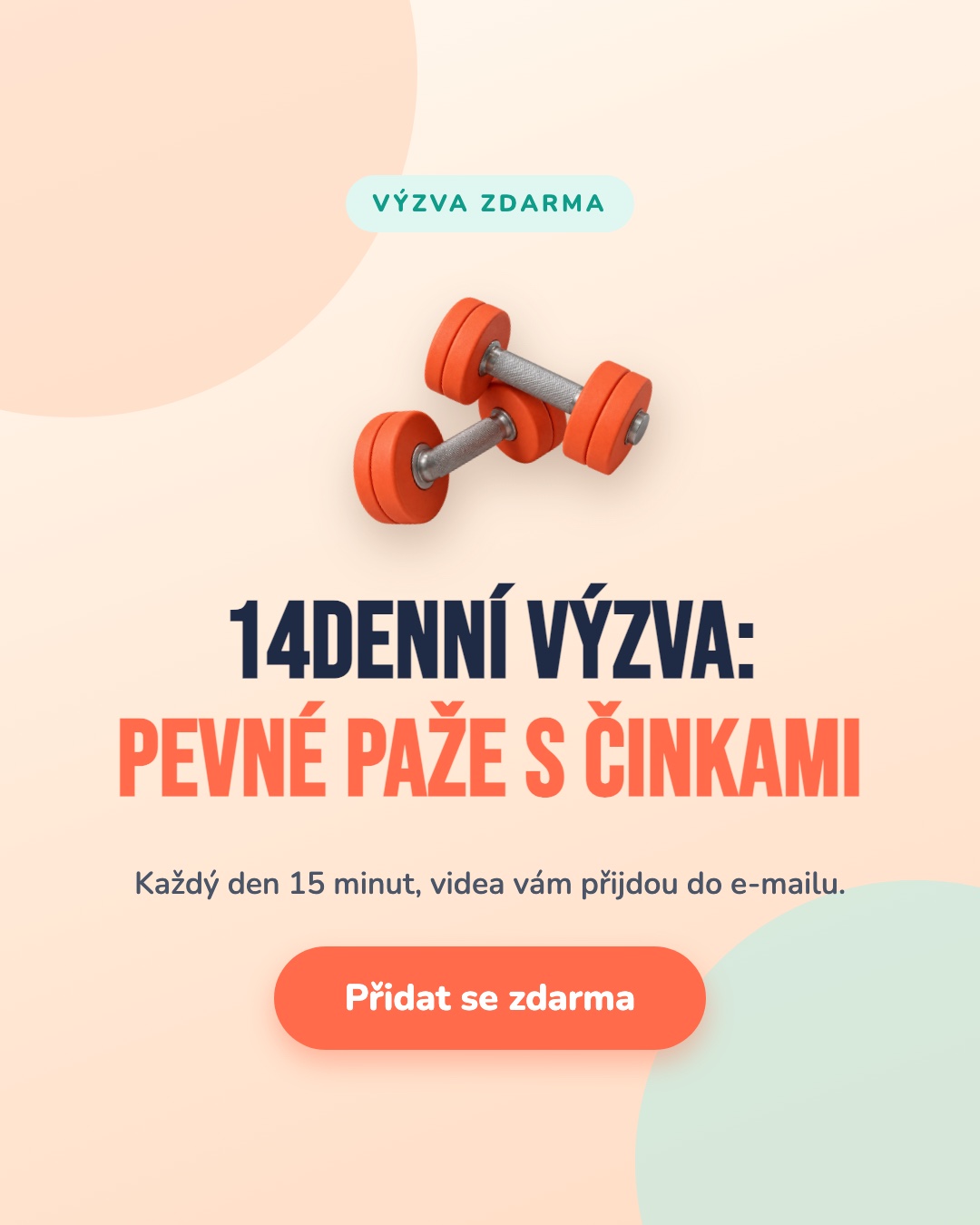 AI banner fitness výzvy s&nbsp;realistickými činkami, bez označení